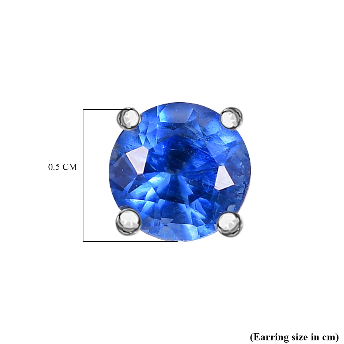 Natural Kashmir kyanite Earring in Platinum Overlay Sterling Silver 1.32 Ct.