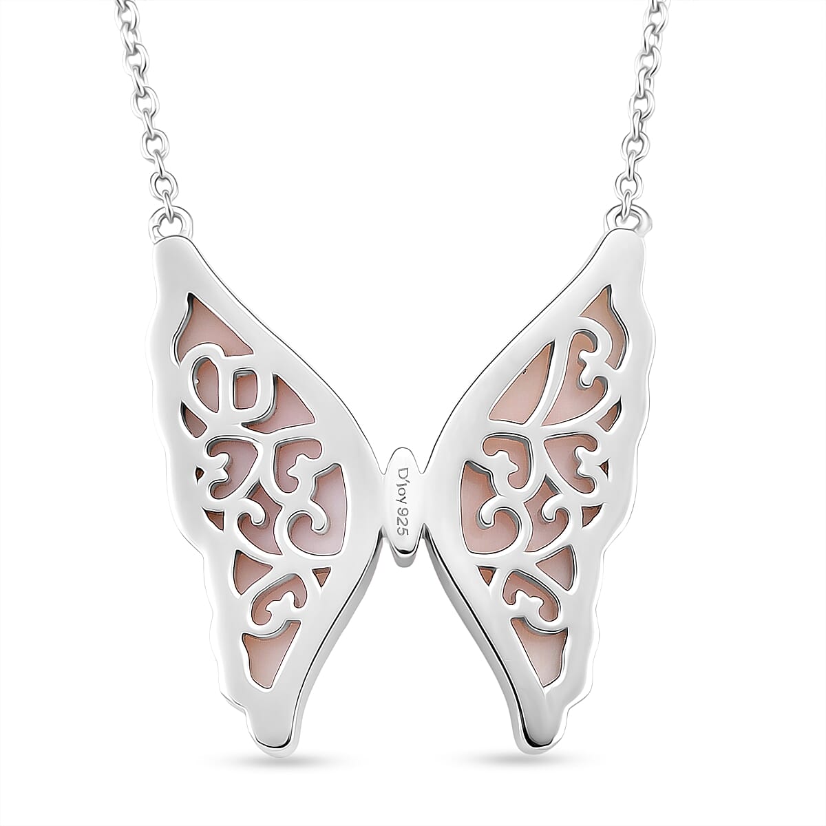 Queen Conch Shell Necklace (Size 18) in Rhodium Overlay Sterling Silver 9.10 Ct, Silver Wt. 6.90 Gms.