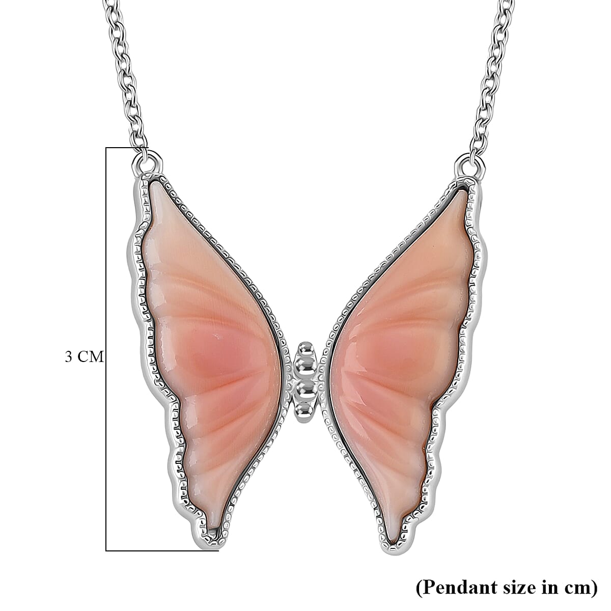 Queen Conch Shell Necklace (Size 18) in Rhodium Overlay Sterling Silver 9.10 Ct, Silver Wt. 6.90 Gms.