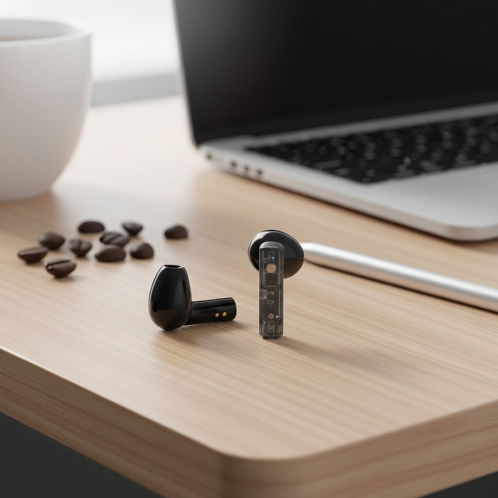 AEMAi-PRO45 Bluetooth V5.3 Earphones - 4-5 Hour Talk Time, 13mm Titanium Speaker - Type-C Charging - Black