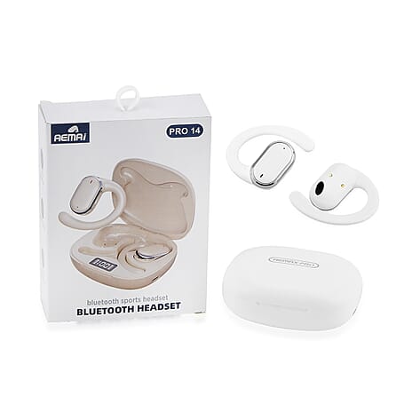 AEMAi-PRO14 Bluetooth Earbuds (BT5.4) with LED Display, 5-6 Hour Talk Time - Type-C Charging - White