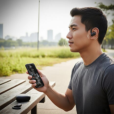 AEMAi-PRO14 Bluetooth Earbuds (BT5.4) with LED Display, 5-6 Hour Talk Time - Type-C Charging - Black