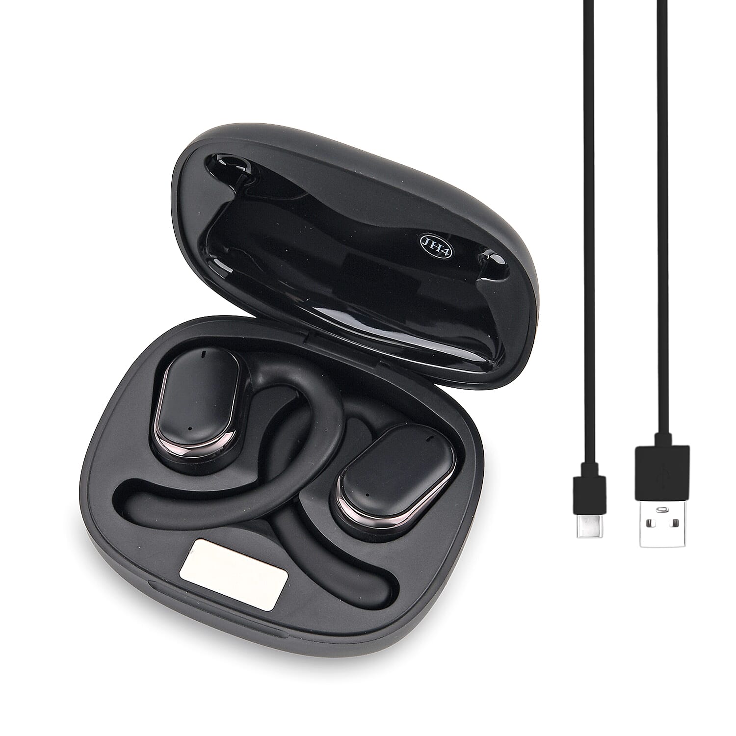 AEMAi-PRO14 Bluetooth Earbuds (BT5.4) with LED Display, 5-6 Hour Talk Time - Type-C Charging - Black