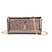 La Marey Signature Genuine Leather B Letterpress Clutch Bag with Long Chain