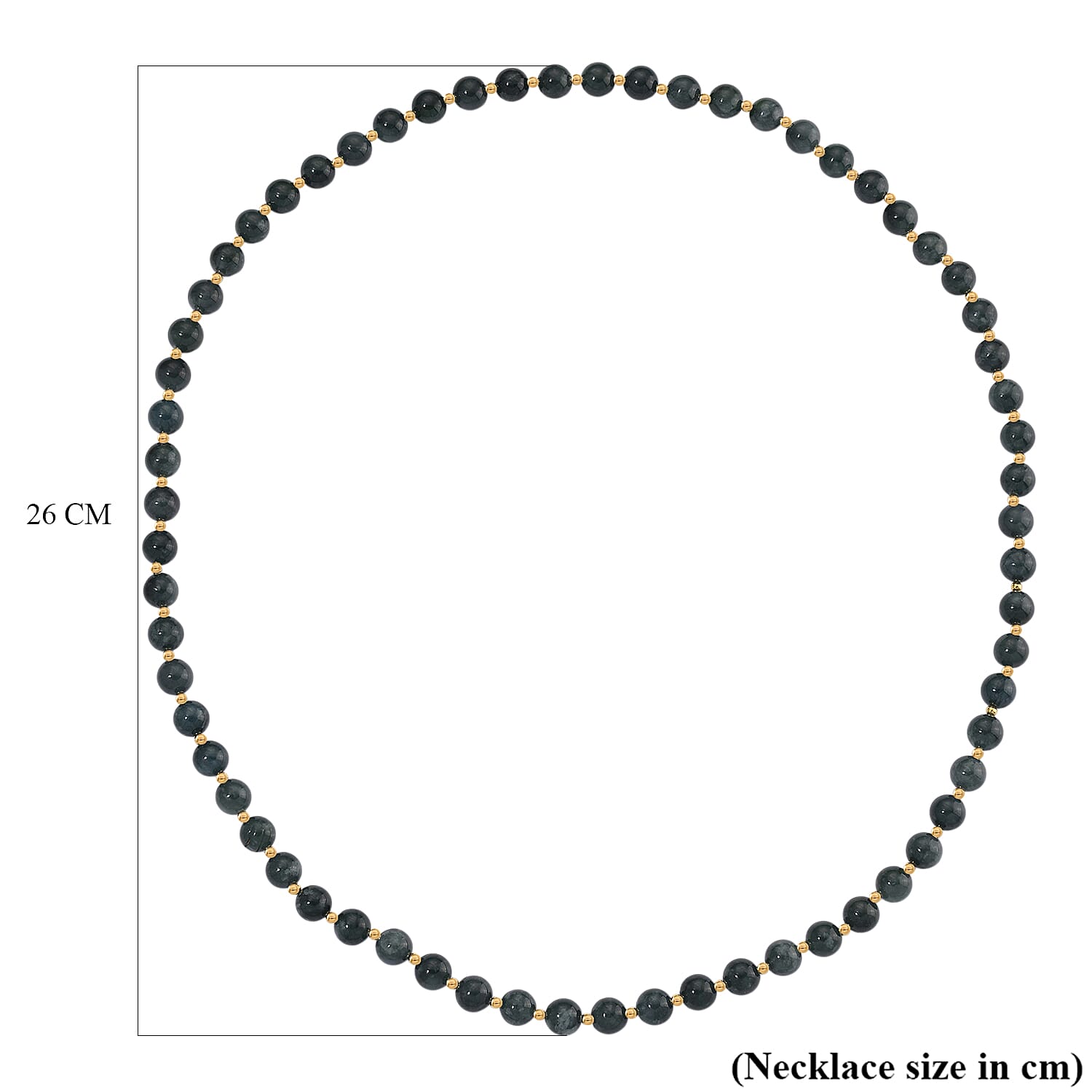 Natural Type A Jadeite Beads Necklace (Size - 30) in Yellow Gold Plating Sterling Silver 500.00 Ct, Silver Wt. 5.00 Gms.