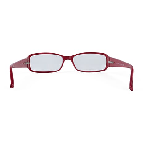 Polo Ralph Lauren Unisex Rectangular Reading Glasses with RL Metal Logo (Power 2.5) - Red