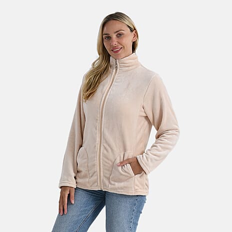 Styled By Faux Fur Coat (Size L) - Beige