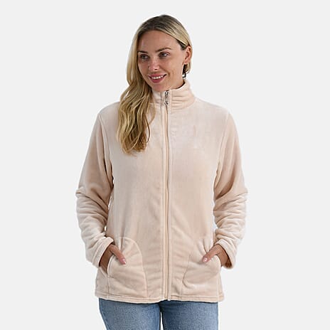 Styled By Faux Fur Coat (Size XL) - Beige