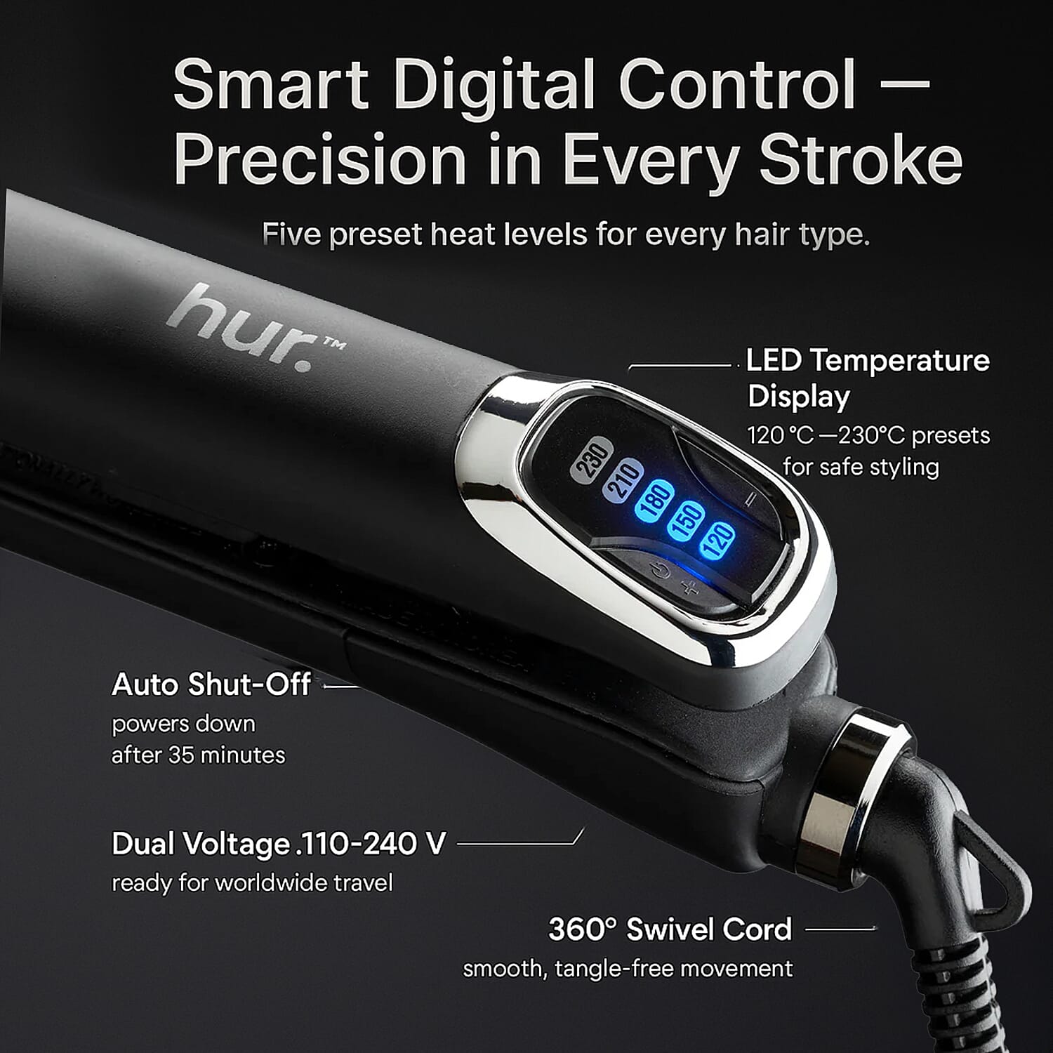 Hur.iron Slant Hair Straightener