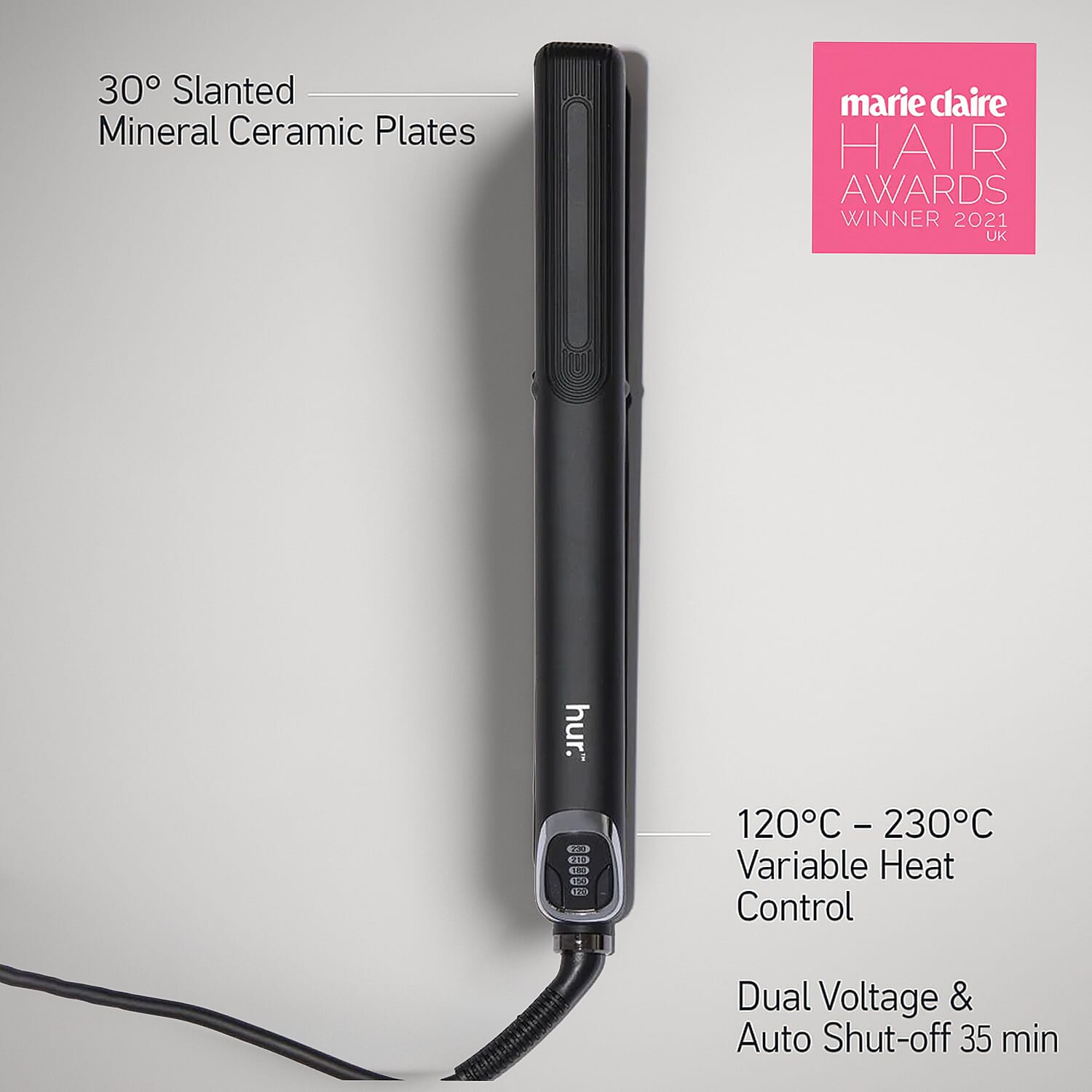 Hur.iron Slant Hair Straightener