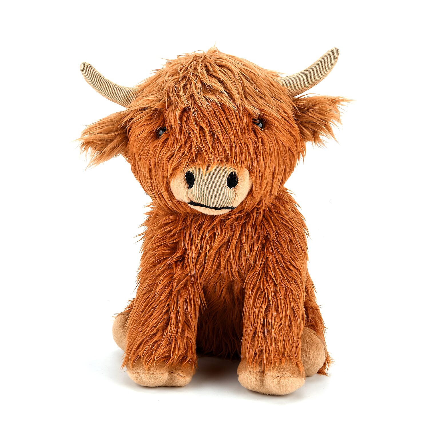 Bliss-Beyond-Poseable-Highland-Cow-Plush-Toy-34-Cm-Brown