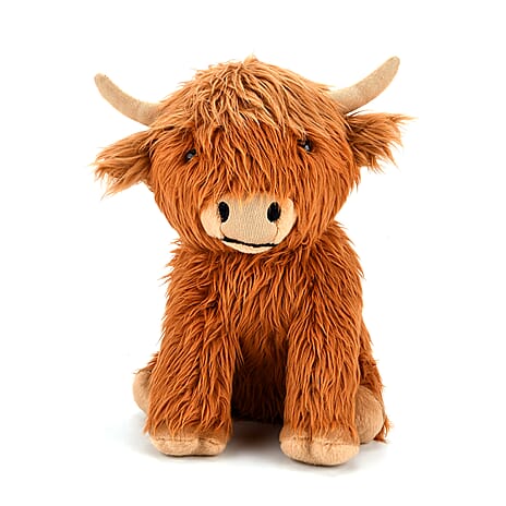 Bliss - Beyond Poseable Highland Cow Plush Toy (34 Cm) - Brown