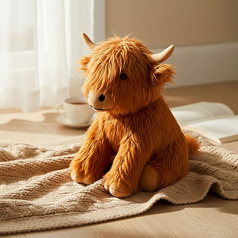 Bliss - Beyond Poseable Highland Cow Plush Toy (34 Cm) - Brown
