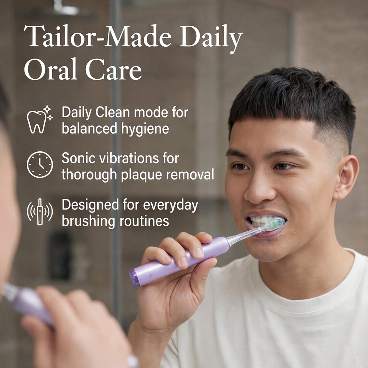 Lab Life Sonic Toothbrush with UV Sanitisation Including Brush Heads - Purple (Lifetime Warranty)