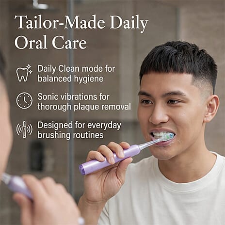 Lab Life Sonic Toothbrush with UV Sanitisation Including Brush Heads - Purple (Lifetime Warranty)