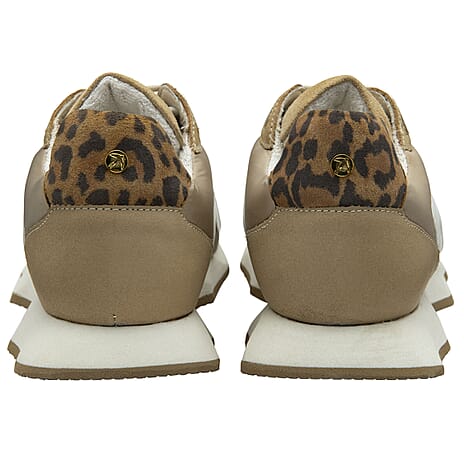 Ravel Suede Leather Blend Lace Up Trainers (Size 3) - Beige