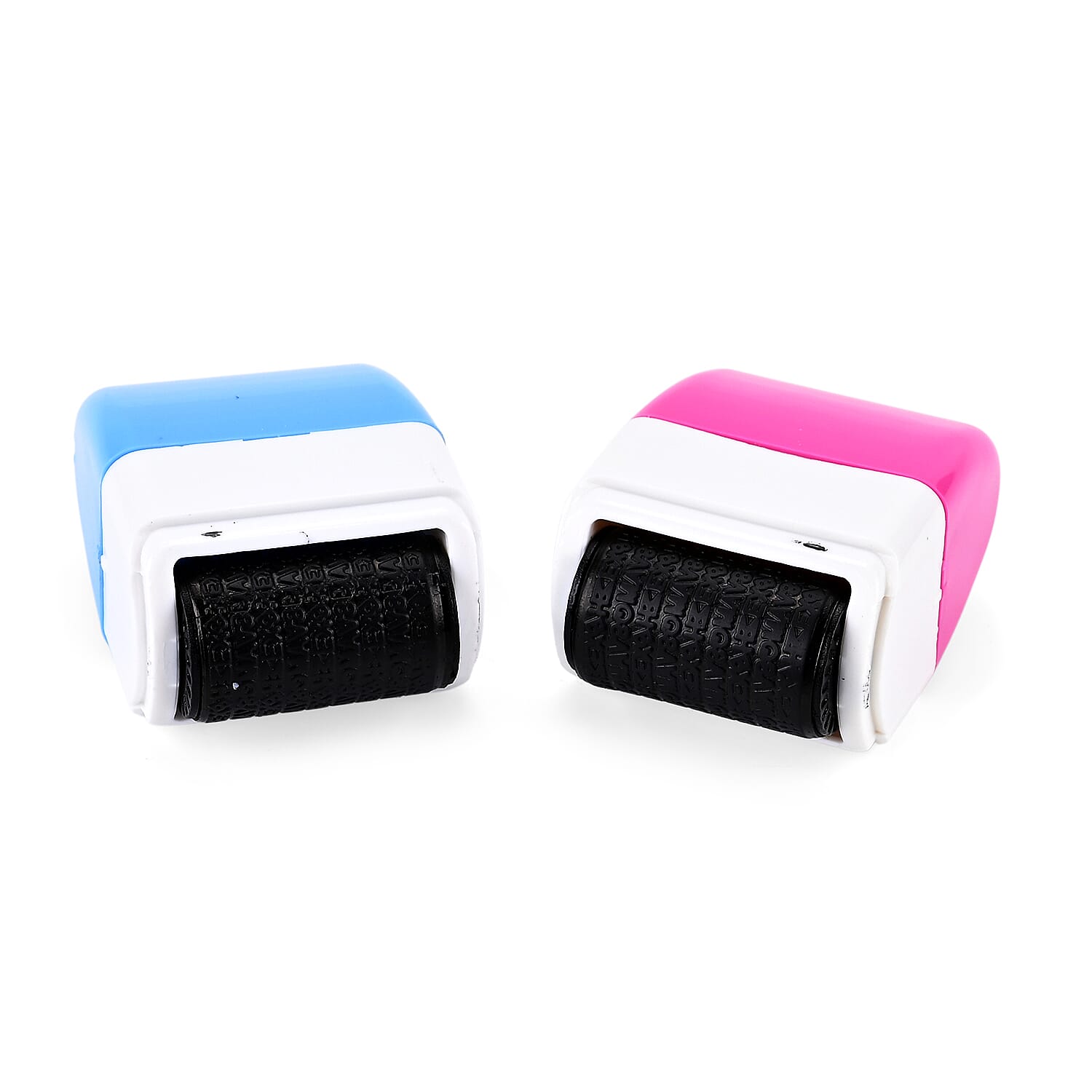 LIVMORE Set Of 2 Advanced ID Roller Security Stampers With Refil Ink - Blue & Pink