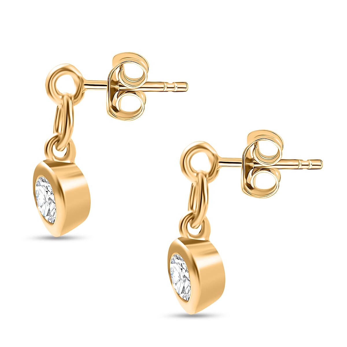 Luxuriant Lab Grown Diamond (SI-GH) Dangling Earring in 18K Vermeil Yellow Gold Sterling Silver 0.50 cts