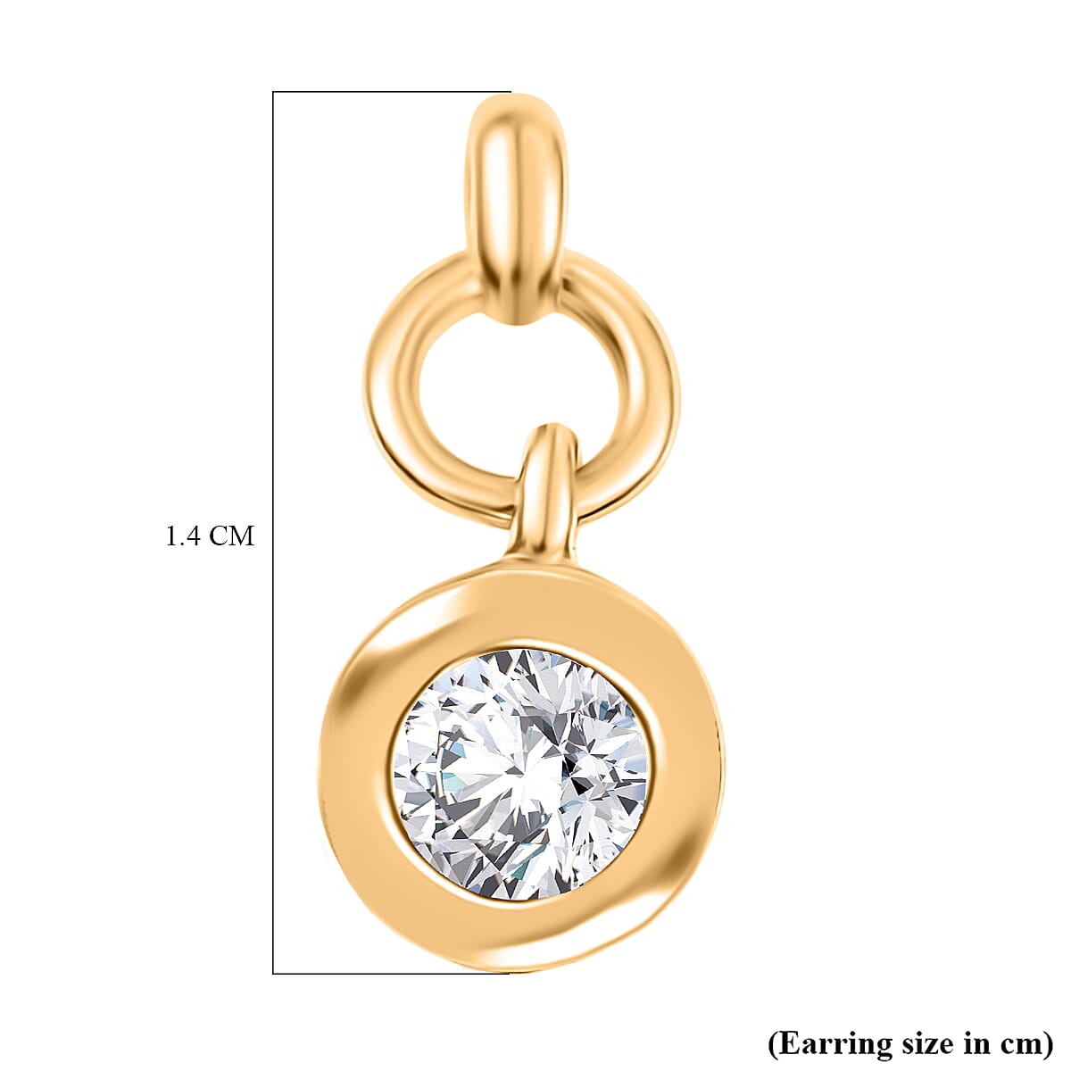 Luxuriant Lab Grown Diamond (SI-GH) Dangling Earring in 18K Vermeil Yellow Gold Sterling Silver 0.50 cts