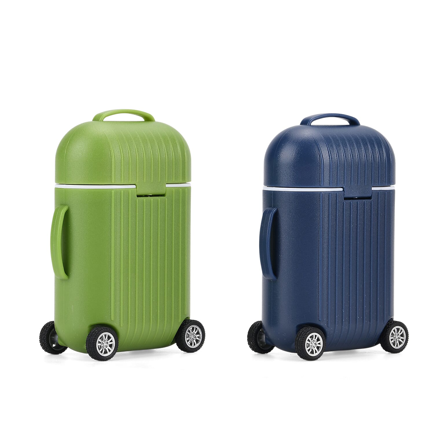 LIVMORE Set of 2 Compact 8 Piece Mini Travel Case Nail Kits - Blue & Green