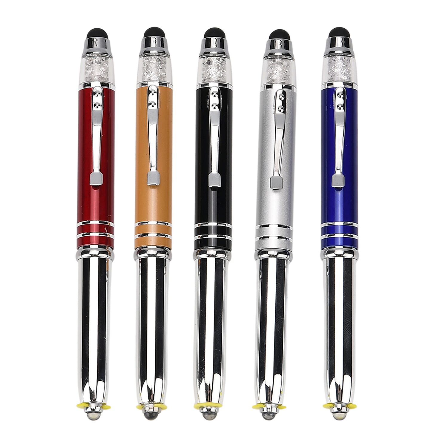 Set of 5 Crystal Lamp LED Ballpoint Pens
