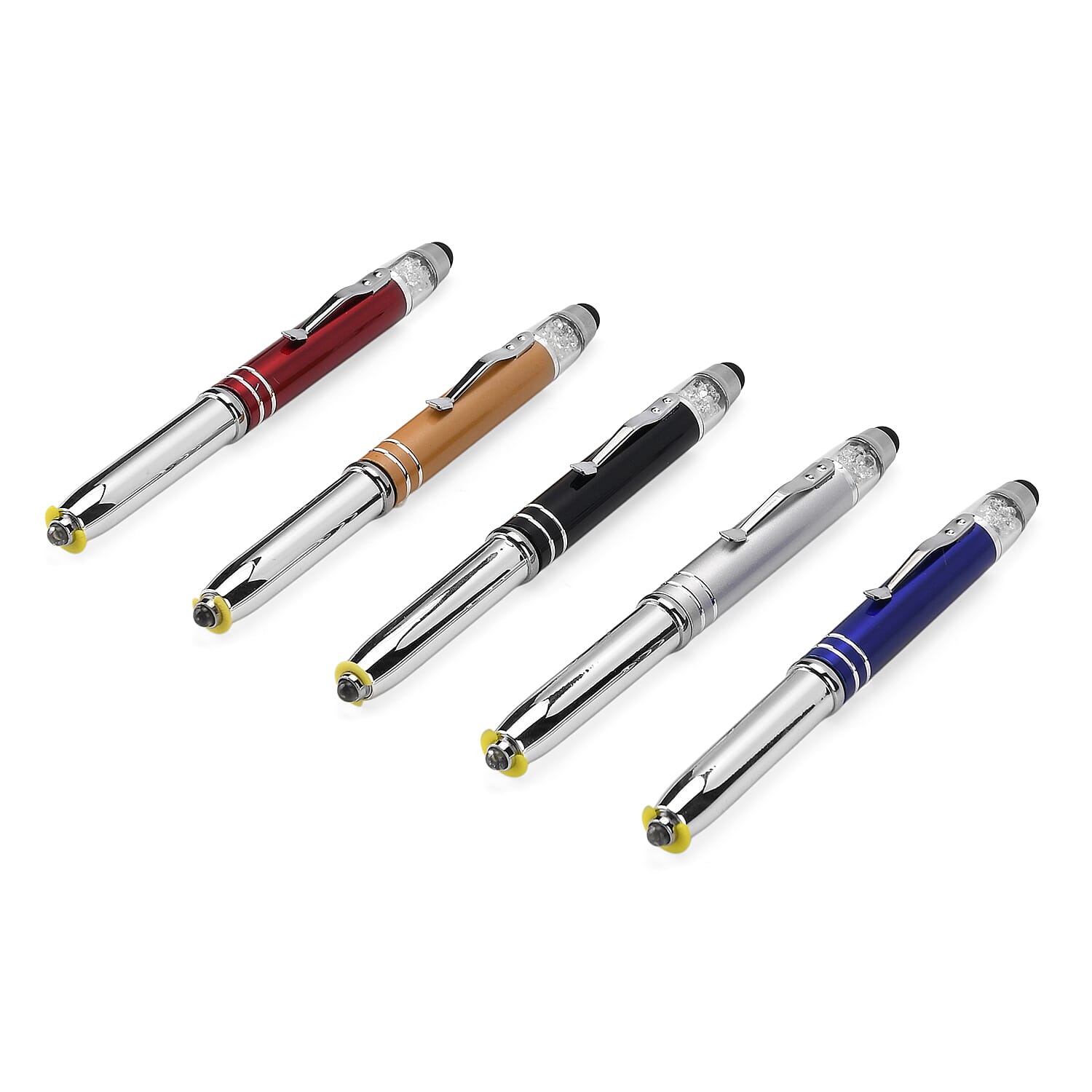 Set of 5 Crystal Lamp LED Ballpoint Pens