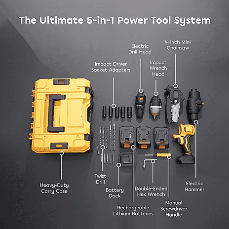 Tool Kit Home (Size 36x19 cm) - Black Yellow & Black Yellow