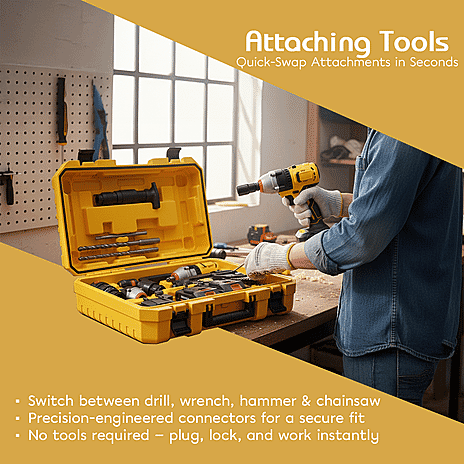 Tool Kit Home (Size 36x19 cm) - Black Yellow & Black Yellow