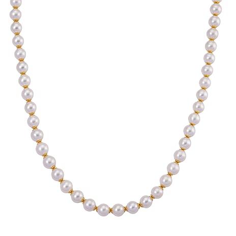 One Time Deal - Edison Pearl Beads (10MM) Necklace (Size 20) in Yellow Gold Plated Sterling Silver 373.95 Ct.