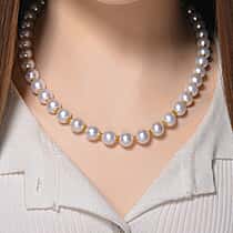 One Time Deal - Edison Pearl Beads (10MM) Necklace (Size 20) in Yellow Gold Plated Sterling Silver 373.95 Ct.