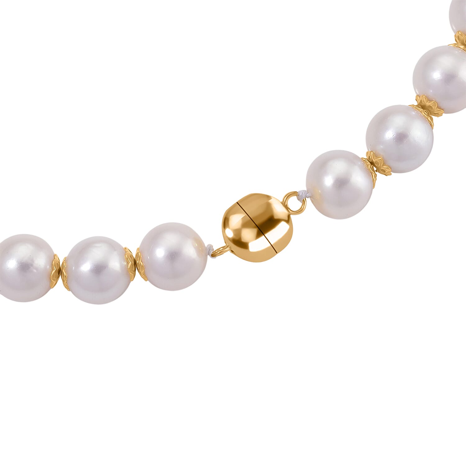 One Time Deal - Edison Pearl Beads (10MM) Necklace (Size 20) in Yellow Gold Plated Sterling Silver 373.95 Ct.