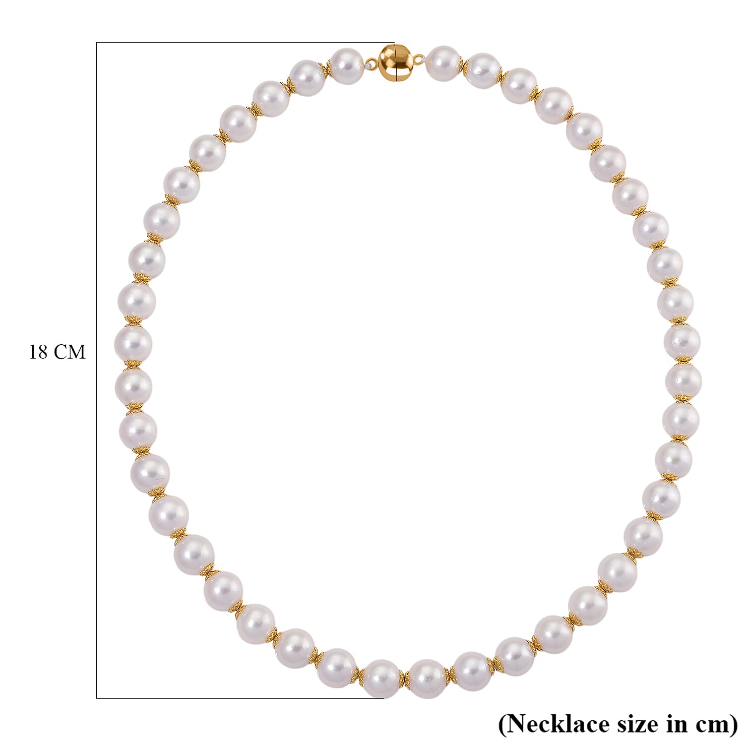 One Time Deal - Edison Pearl Beads (10MM) Necklace (Size 20) in Yellow Gold Plated Sterling Silver 373.95 Ct.