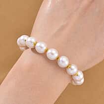 Designer Inspired Edison Pearl Beads Bracelet (Size 7) with Lobster Clasp in Yellow Gold Overlay Sterling Silver 116.50 Ct.