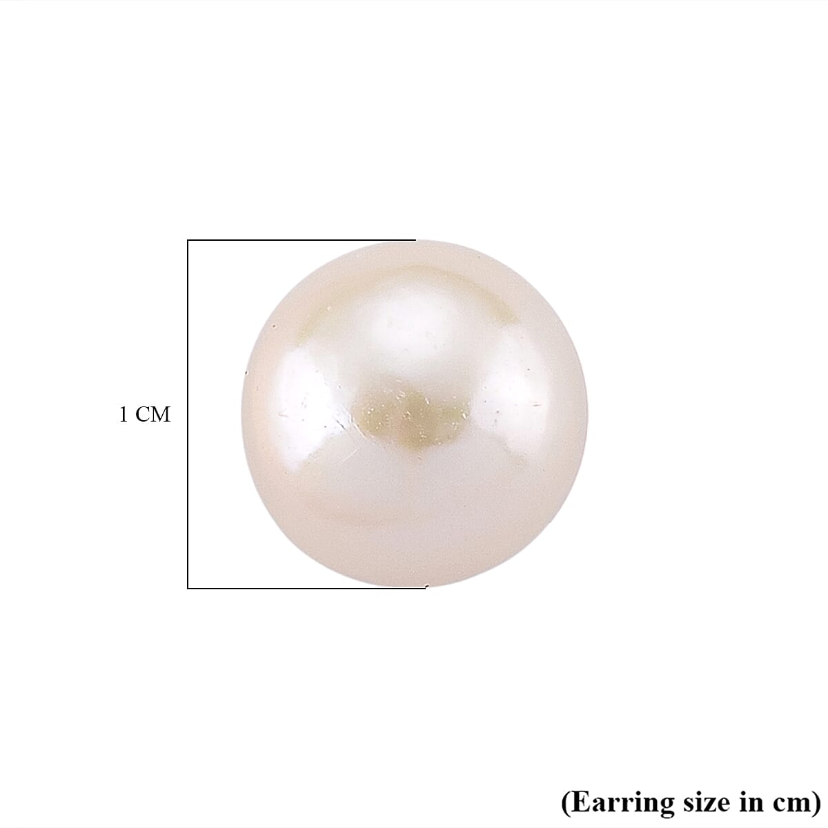 White Edison Pearl 10MM Beads Earring with Push Back in Rhodium Overlay Sterling Silver 9.00 Ct.