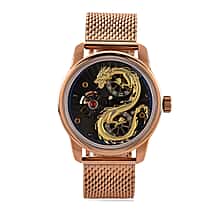 Limited Edition William Hunt London Dragon Watch with Automatic Movt. 5 ATM Water Resistancy, Blue Sapphire Crystal Dial and Adjustable Milanese Strap