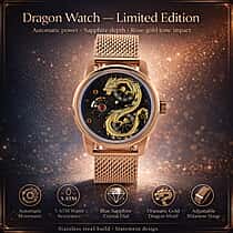 Limited Edition William Hunt London Dragon Watch with Automatic Movt. 5 ATM Water Resistancy, Blue Sapphire Crystal Dial and Adjustable Milanese Strap
