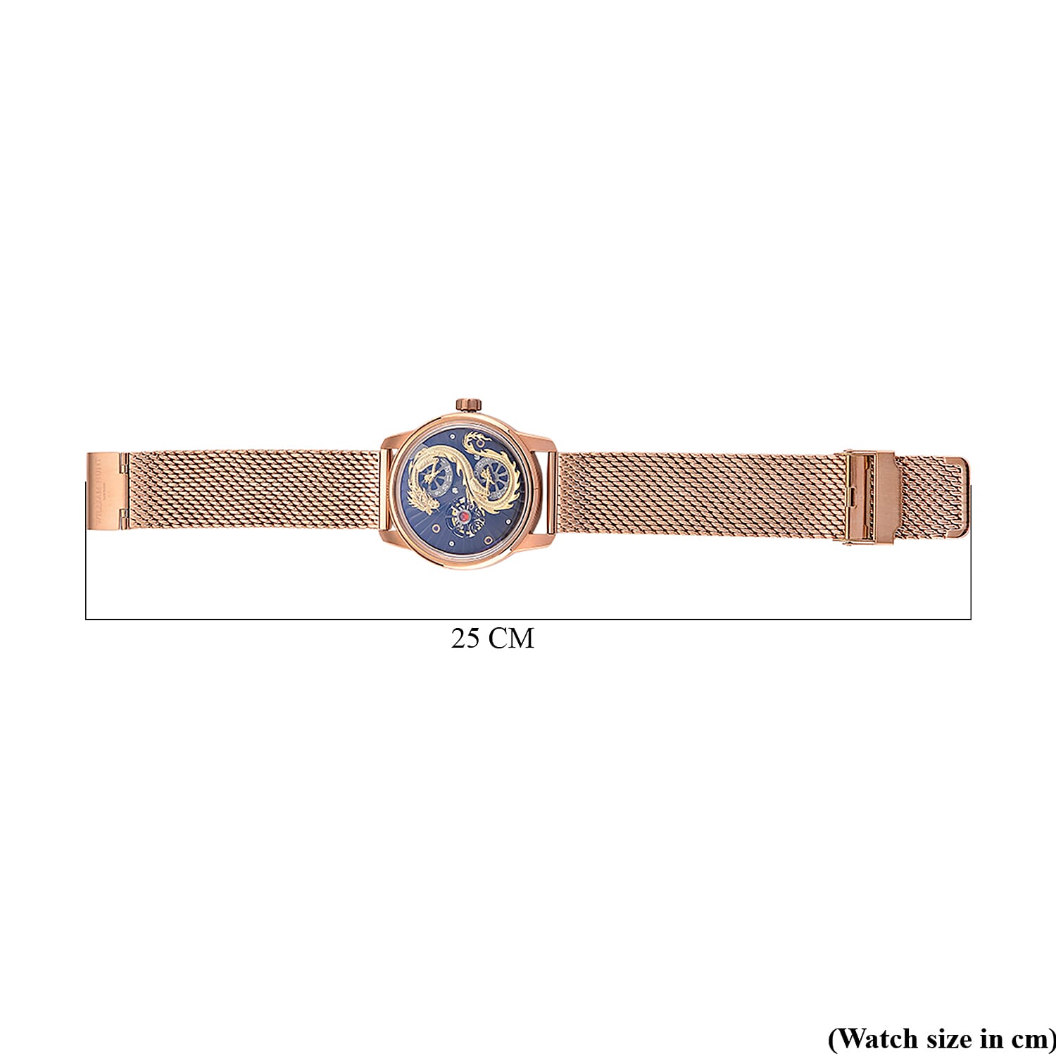 Limited Edition William Hunt London Dragon Watch with Automatic Movt. 5 ATM Water Resistancy, Blue Sapphire Crystal Dial and Adjustable Milanese Strap