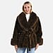 La Marey Luxury Leopard Print Belted Faux Fur Coat (One Size up to size 20 ) - Brown