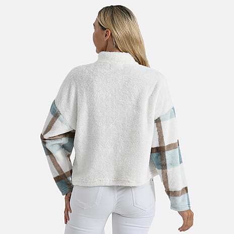 - Maisi Plush Hoodie with Zip (Size XL) - Blue