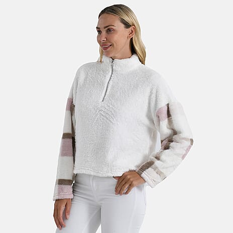 - Maisi Plush Hoodie with Zip (Size M) - Pink