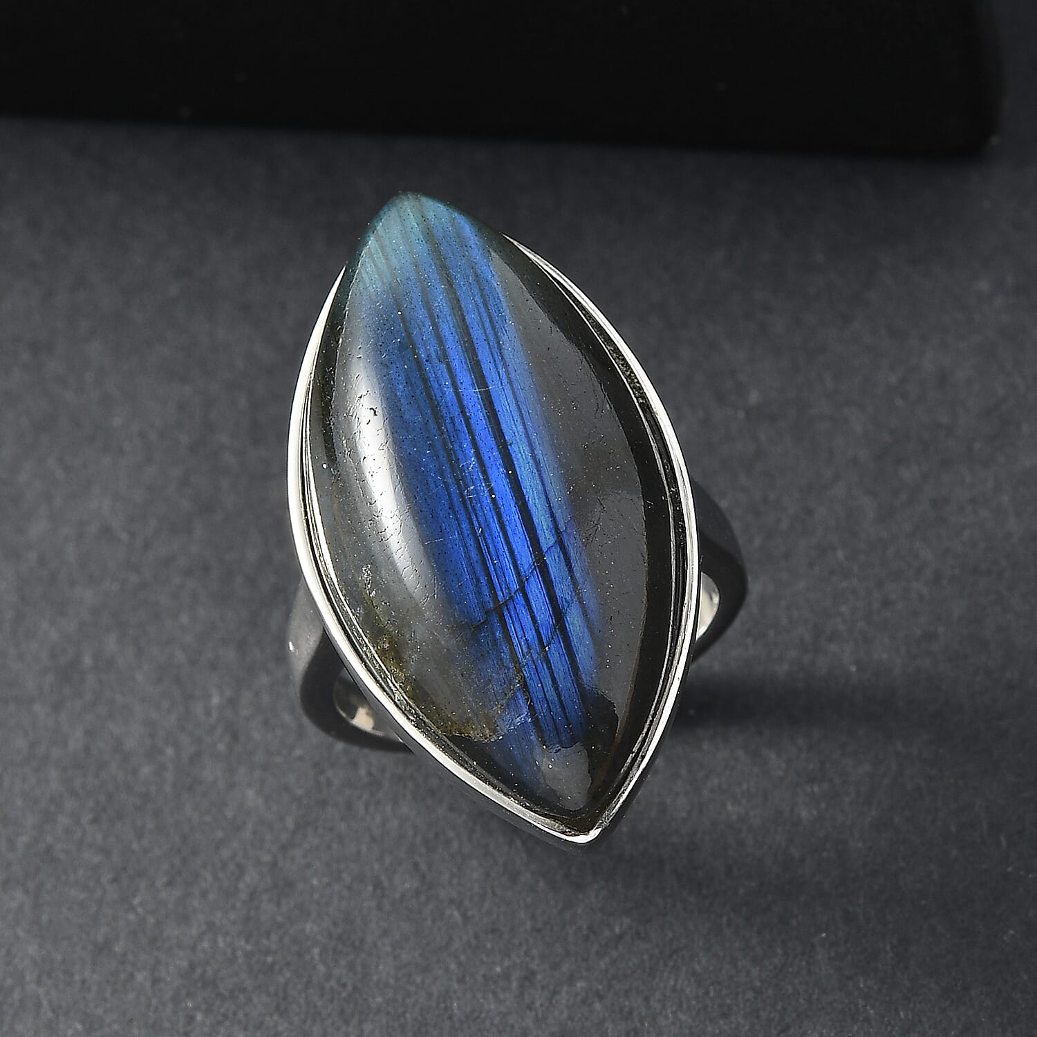 EverTrue Labradorite Solitaire Ring Silver Tone 23.51 Ct.