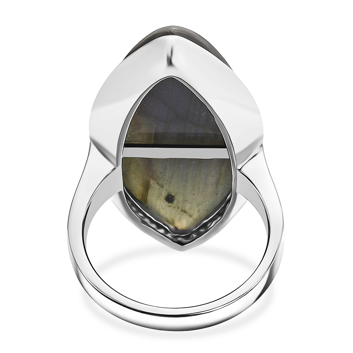 EverTrue Labradorite Solitaire Ring Silver Tone 23.51 Ct.