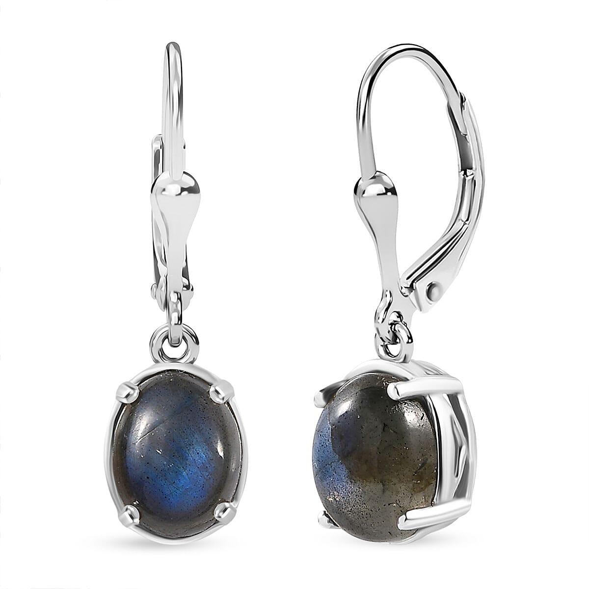 D'Joy Labradorite Earring in Platinum Overlay Sterling Silver 3.83 Ct.