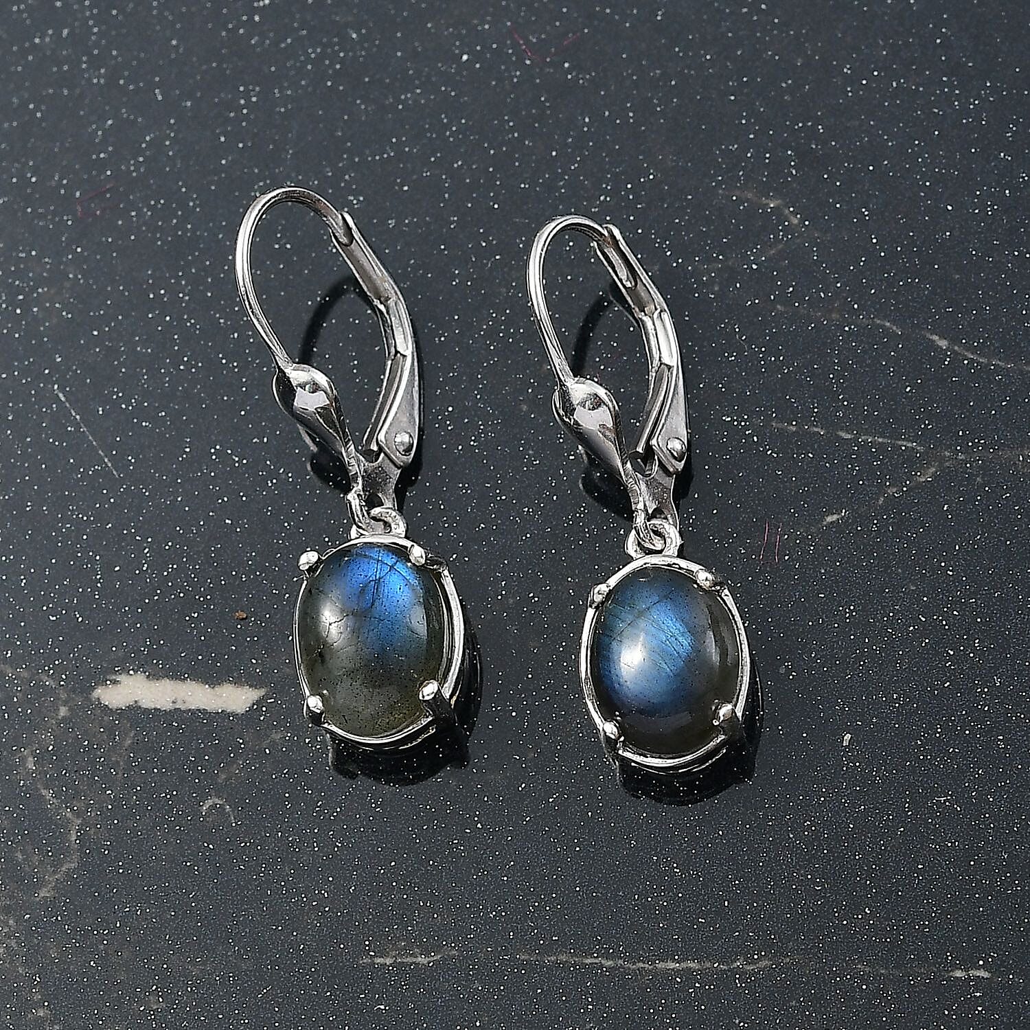 D'Joy Labradorite Earring in Platinum Overlay Sterling Silver 3.83 Ct.