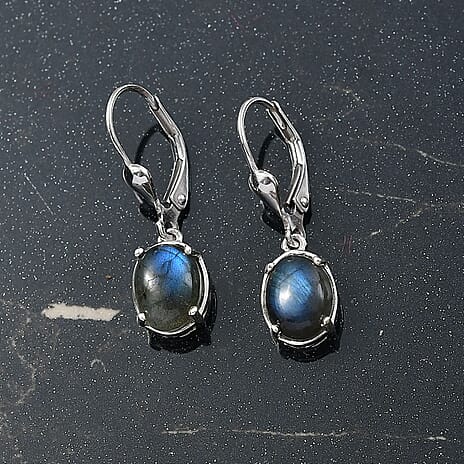 D'Joy Labradorite Earring in Platinum Overlay Sterling Silver 3.83 Ct.