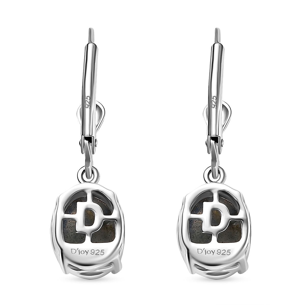 D'Joy Labradorite Earring in Platinum Overlay Sterling Silver 3.83 Ct.