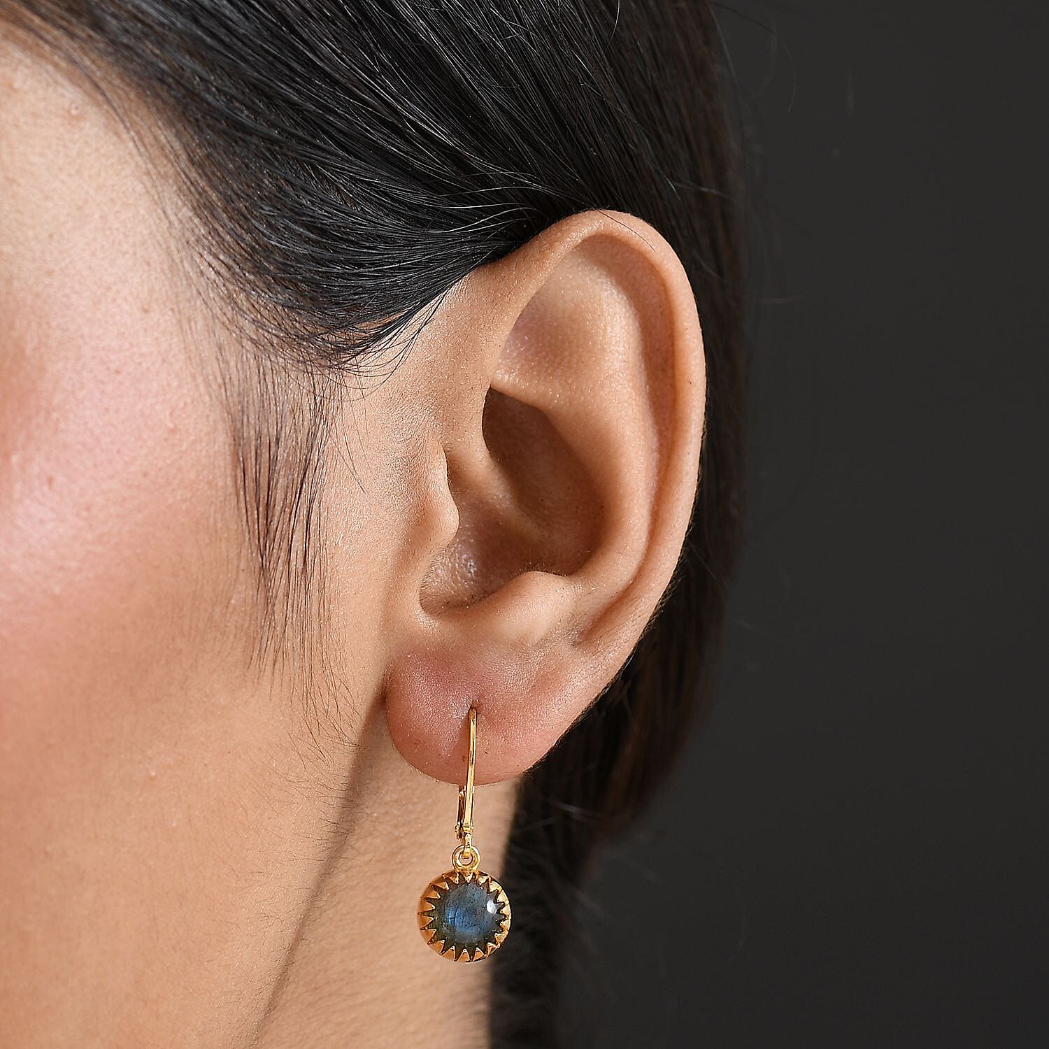 EverTrue Solitaire Lever Back Earring Pure Yellow Brass Mix Metal  4.332  Ct.