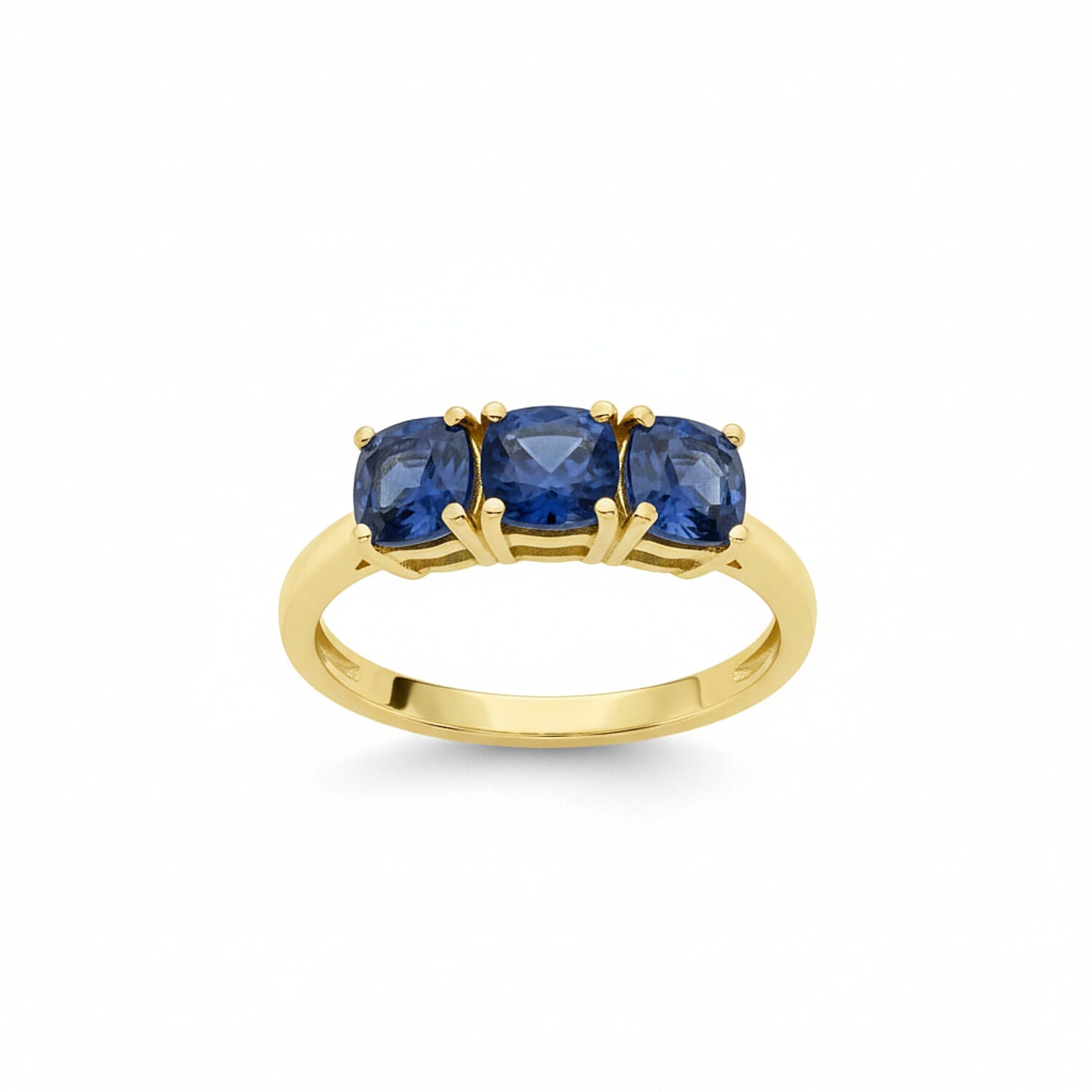 Natural Kashmir Kyanite Ring in 18K Yellow Gold Plated Sterling Silver 2.19 Ct.