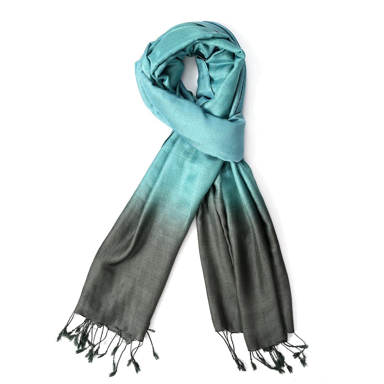 Tamsy Dual Shade Ombre Stole (Size 210 x 70 cm) - Cream & Grey