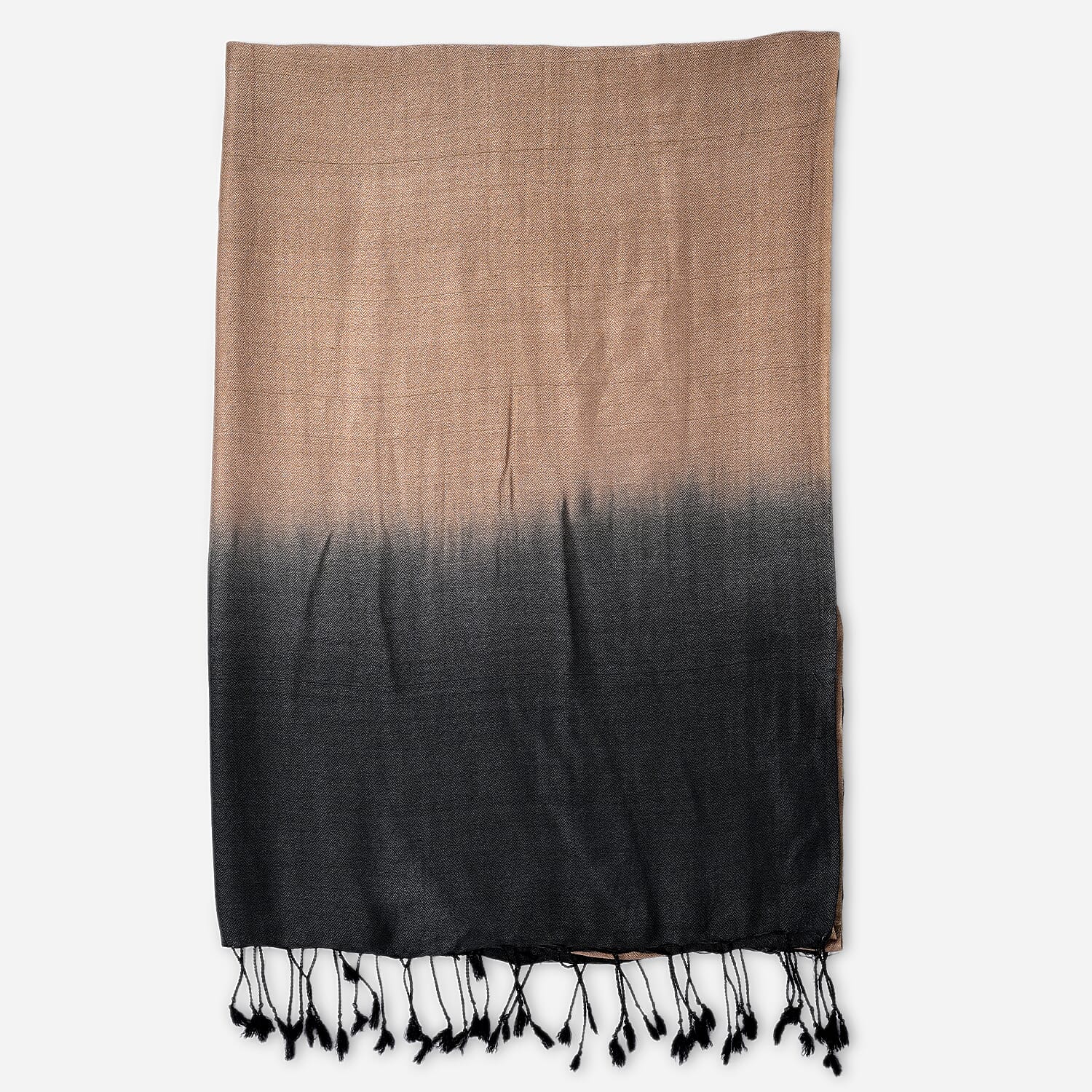 Tamsy Dual Shade Ombre Stole (Size 210 x 70 cm) - Light Brown & Dark Blue